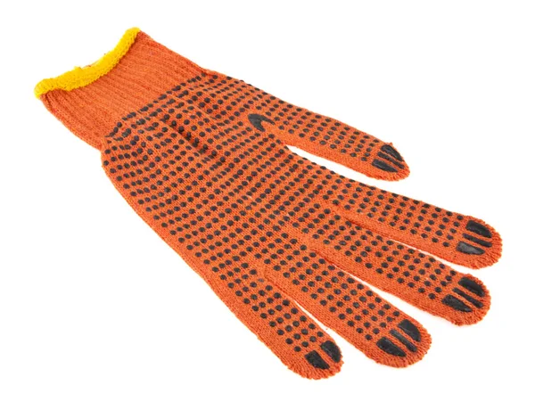 Fabric orange gloves isolated on white background — Stock Photo, Image