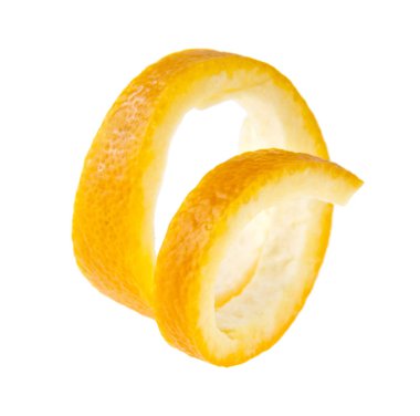 Beyaz bir arka plan üzerinde izole portakal kabuğu