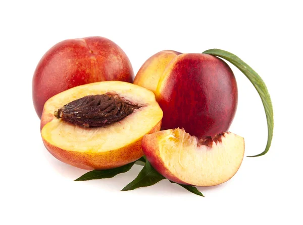 Peaches isolated on white background — Stock Photo, Image