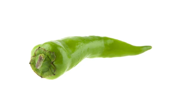 Pepe verde piccante isolato su sfondo bianco — Foto Stock