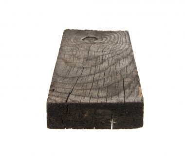 Beyaz arka plan üzerinde izole eski ahşap bar