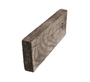 Beyaz arka plan üzerinde izole eski ahşap bar