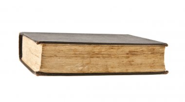 Beyaz arkaplanda izole edilmiş eski kitap