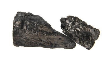kömür beyaz arkaplanda izole edildi