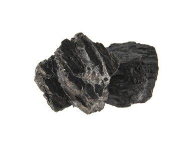 kömür beyaz arkaplanda izole edildi