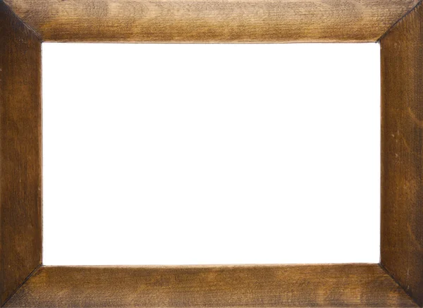 Beyaz arkaplanda izole edilmiş ahşap çerçeve — Stok fotoğraf