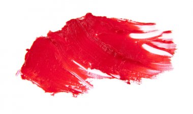 lekeli kırmızı ruj beyaz arka plan üzerinde izole