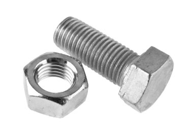 cıvata ve fındık beyaz arkaplanda izole