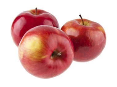 kırmızı elmalar beyaz arkaplanda izole edilmiş