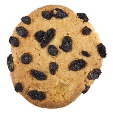 Beyaz arka plan üzerinde izole üzümlü bisküviler