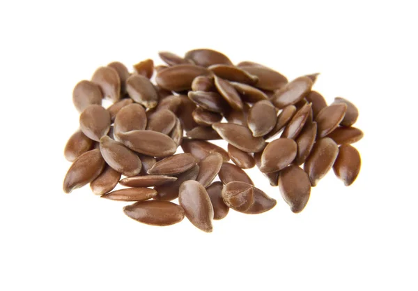 Grains of flax isolated on white background — Stock Photo, Image