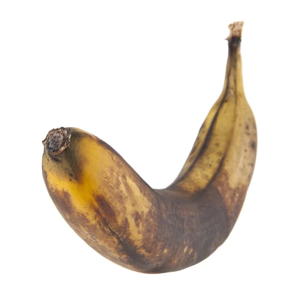 Old ripe banana isolated on white background — Stock Photo, Image