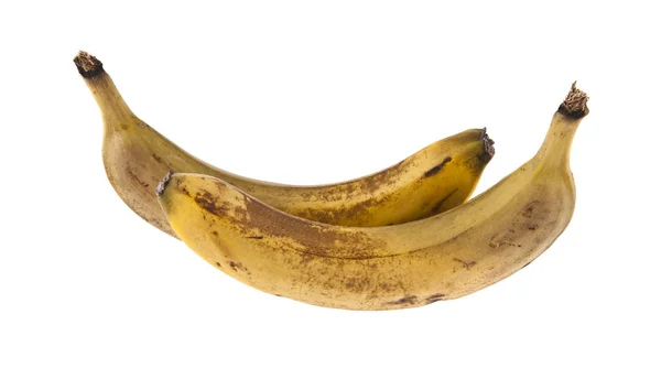 Starych i dojrzałych bananów na białym tle — Zdjęcie stockowe