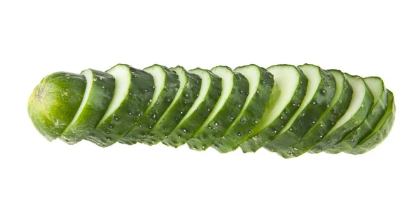Sappig, verse komkommers geïsoleerd op witte achtergrond — Stockfoto
