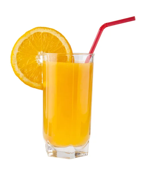 Succo d'arancia isolato su sfondo bianco — Foto Stock