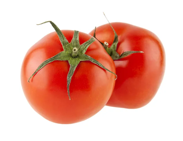 Tomates jugosos aislados sobre fondo blanco —  Fotos de Stock