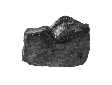 Siyah kömür beyaz arkaplanda izole edildi