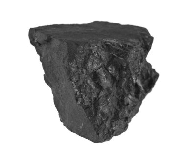Siyah kömür beyaz arkaplanda izole edildi