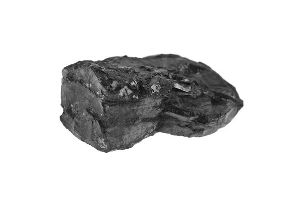 Svart kol isolerad på vit bakgrund — Stockfoto