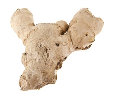 Beyaz arkaplanda zencefil izole