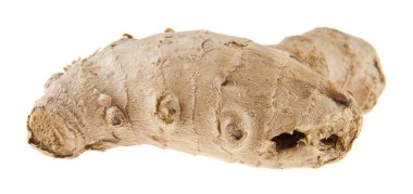 Beyaz arkaplanda zencefil izole