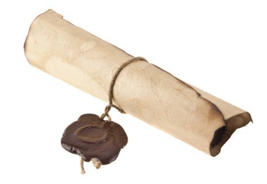 Beyaz arkaplanda izole edilmiş eski kağıt