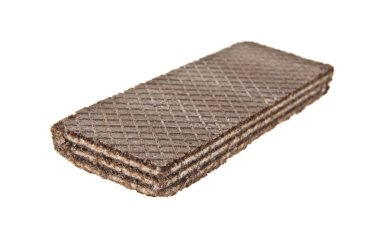 Beyaz arkaplanda izole çikolatalı gofretler