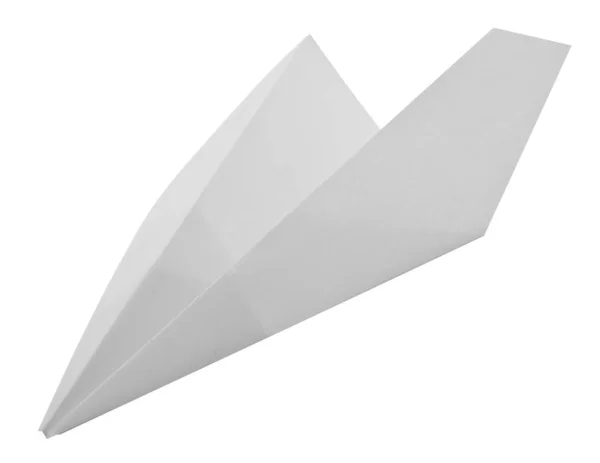 White paper plane isolated on white background — Stock Photo, Image