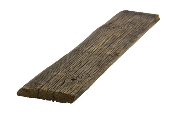 Stara drewniana deska izolowana na białym tle — Zdjęcie stockowe