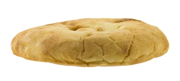 Pita pão liso isolado no fundo branco — Fotografia de Stock
