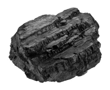 Beyaz bir arka plan üzerinde izole kömür.