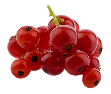 Beyaz arka planda kırmızı üzümlü üzümler izole edilmiş. Vejetaryen...