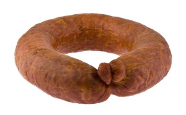 Beyaz bir arka plan üzerinde izole sosis.