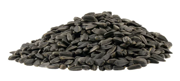 A pile of sunflower seeds isolated on a white background. — Stock Photo, Image