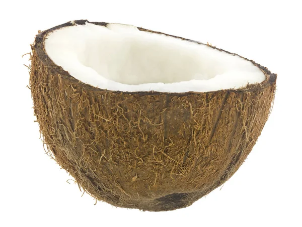 Half coconut Isolated on a white background. — Stock Photo, Image