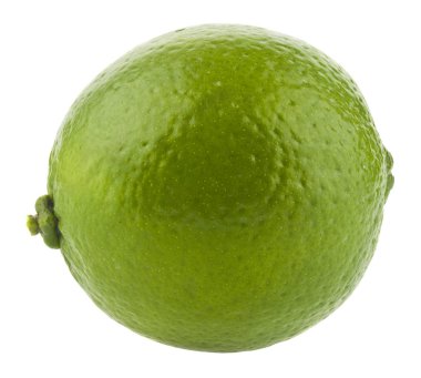 Beyaz arka planda yeşil kireç izole edildi.