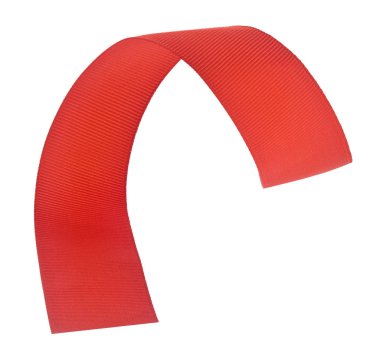 Beyaz bir arka plan üzerinde izole kırmızı kurdele.