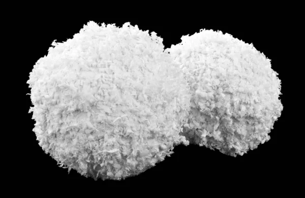 Snowball isolated on a black background close-up. — Stock Photo, Image