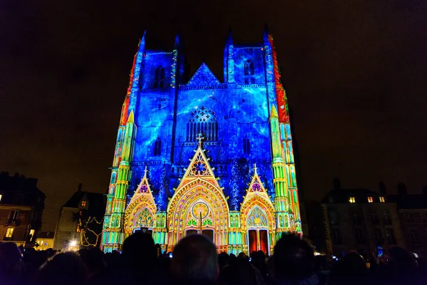 L'Odyssee des Reves geluid en licht show in Nantes — Stockfoto