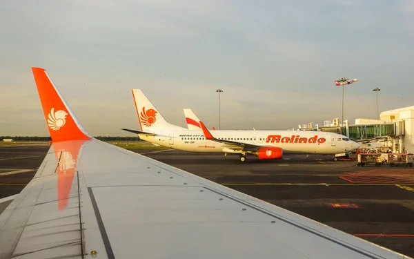 Malindo Air Boeing 737 na letišti Kuala Lumpur v Malajsii — Stock fotografie