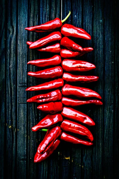 String of Espelette peppers — Stock Photo, Image