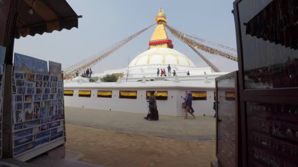 Boudhanath stupa in kathemu, nepal — стоковое видео