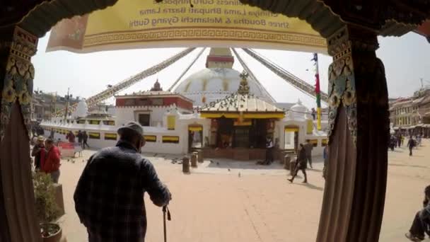 Boudhanath stupa i kathmandu, nepal – stockvideo