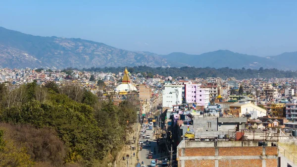 加的松的boudhanath stupa，侄子 — 图库照片