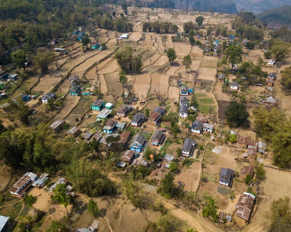 Εναέρια άποψη του χωριού στο Νεπάλ — Φωτογραφία Αρχείου