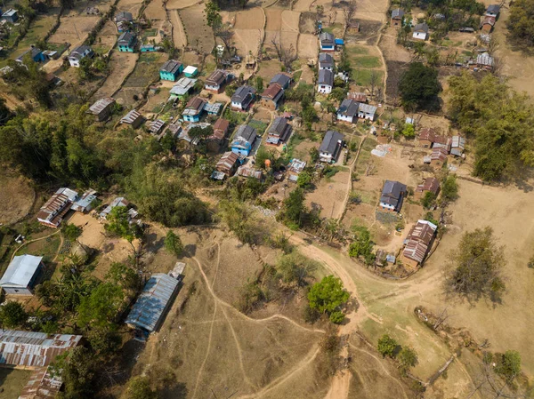A légi felvétel a falu Nepálban — Stock Fotó