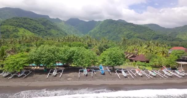 Vista aérea de Amed Beach, em Bali, Indonésia — Vídeo de Stock