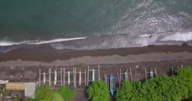Bali, Endonezya 'daki Amed Plajı hava manzarası