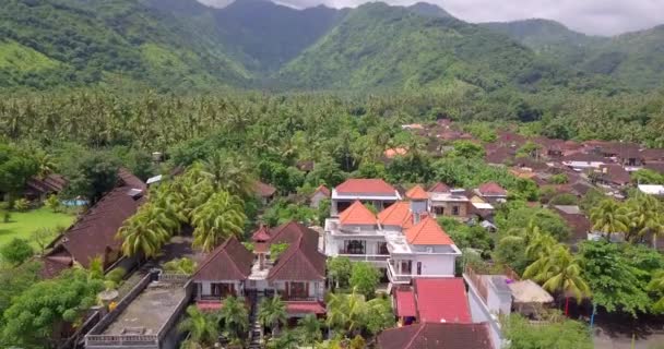 Amed Beach luchtfoto, in Bali, Indonesië — Stockvideo