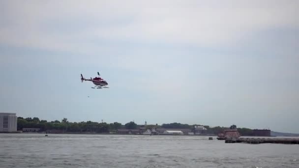 Helicopter in New York City, USA — Stockvideo